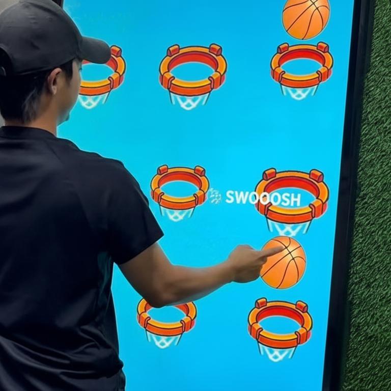 Interactive Reflex Basketball Game rental for Dubai events, featuring digital scoring and high-speed targets for corporate activations